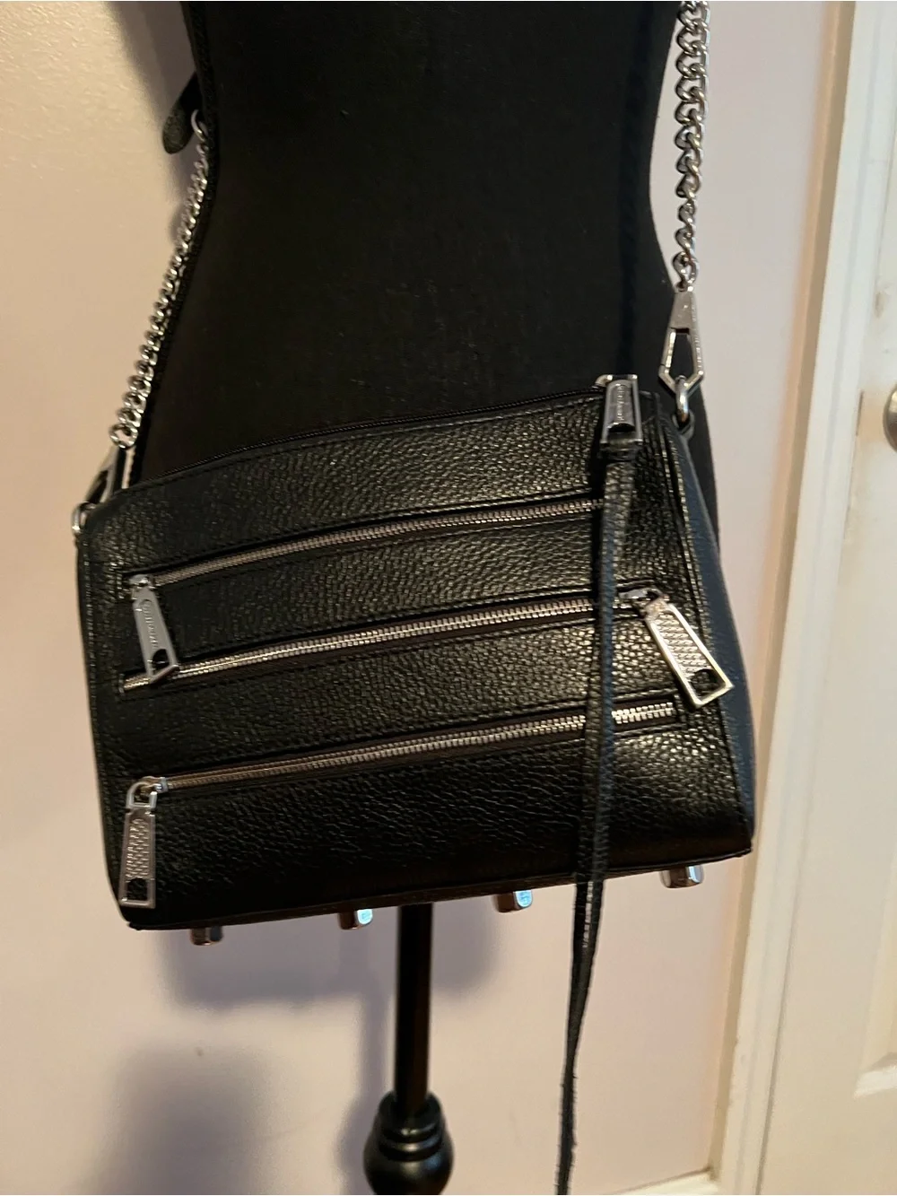 Rebecca Minkoff Black pebbled leather crossbody